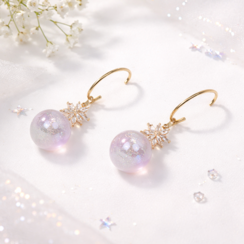 glitter globe earrings - macksyra