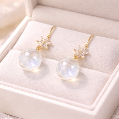 White globe of glitters